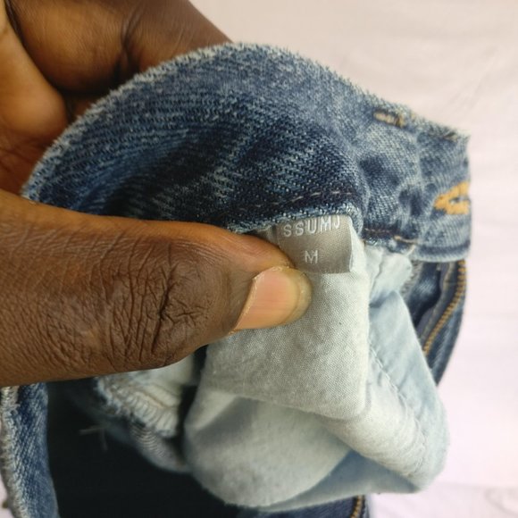 SUMMJ 90s SAILOR-CUT FLARE JEANS in BLUE WASH MEDIUM +MEASUREMENTS - Picture 5 of 6